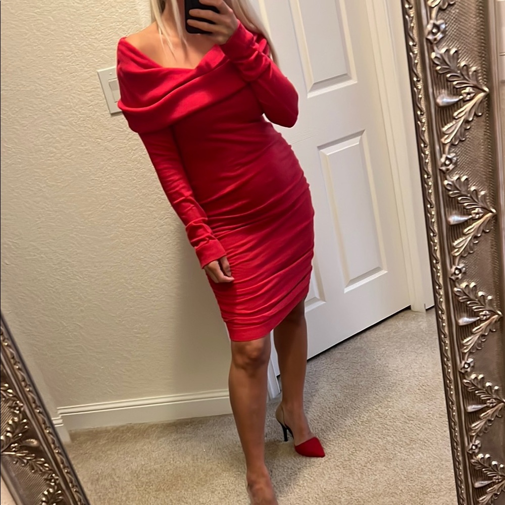 🌺RACHEL Rachel Roy 🌺Pink  Ruched Off-Shoulder Bodycon Dress - Picture 6 of 17